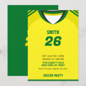 ブラジルサッカージャージ誕生日招待状 招待状 (正面/裏面)