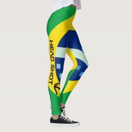 ブラジルサッカーファン向けパーソナライズデザイン レギンス