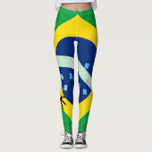 ブラジルサッカーファン向けパーソナライズデザイン レギンス (正面)
