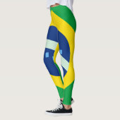 ブラジルサッカーファン向けパーソナライズデザイン レギンス (左)