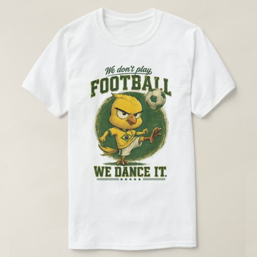 ブラジルサッカーファンTシャツ ダンスで応援 Tシャツ (デザイン正面)
