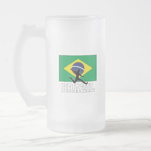 ブラジルサッカー代表チーム フロストグラスビールジョッキ (左)
