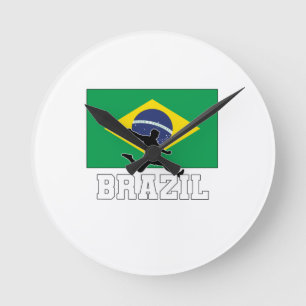 ブラジルサッカー代表 ラウンド壁時計