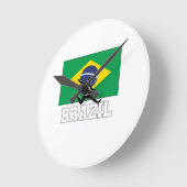 ブラジルサッカー代表 ラウンド壁時計 (傾斜)