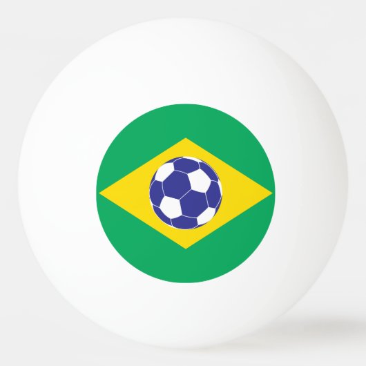 ブラジルサッカー国旗 卓球ボール (正面)