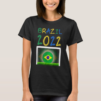 ブラジルサッカー2022ブラジル国旗の風格グラフィック Tシャツ
