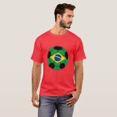 ブラジルサッカー・ジャージー・フットボール国旗 Tシャツ (正面フル)