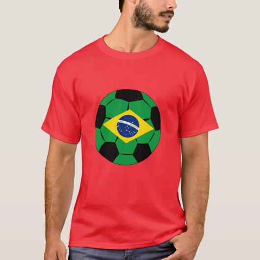 ブラジルサッカー・ジャージー・フットボール国旗 Tシャツ (正面)