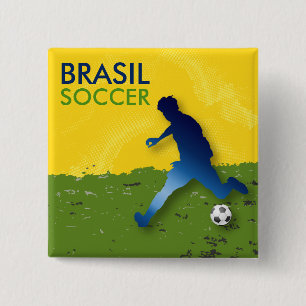 ブラジルサッカー 缶バッジ
