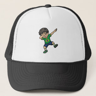 ブラジルサッカーDab少年ヴィンテージベクトルTシャツ_1 キャップ