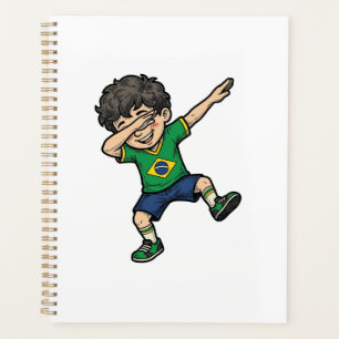 ブラジルサッカーDab少年ヴィンテージベクトルTシャツ_1 プランナー手帳