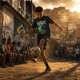 ブラジルサポーター必見のフットボールTシャツ Tシャツ