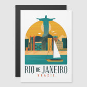 ブラジルシティリオデジャネイロヴィンテージ磁気カード マグネット招待状 (正面/裏面)