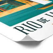 ブラジルシティリオデジャネイロヴィンテージ ポスター (角)