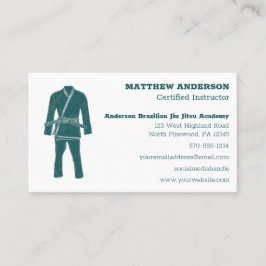 ブラジルジウジチBJJスクールインストラクターティール（緑がかった色） 名刺