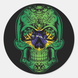 ブラジルスカルバラ国旗 ラウンドシール