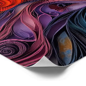 ブラジルテリア紙クイリングアートドッグポートレート ポスター (角)