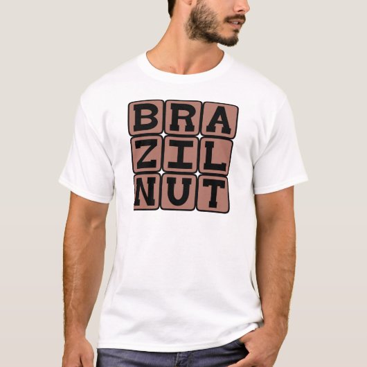 ブラジルナッツ、マメ科植物 Tシャツ (正面)
