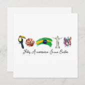 ブラジルハッピーバースデーカードフェリズアニヴェルサーリオ サンキューカード (正面/裏面)