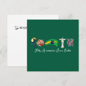 ブラジルハッピーバースデーカードフェリズアニヴェルサーリオ サンキューカード (正面/裏面)