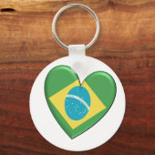 ブラジルハート国旗 キーホルダー (正面)