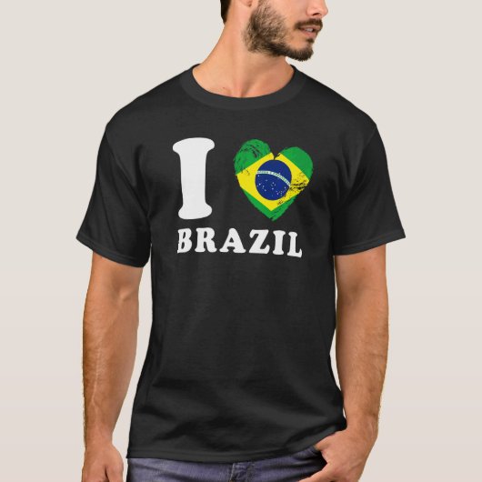 ブラジルハート国旗 Tシャツ (正面)