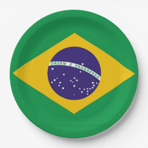 ブラジルバンデイラドブラジル国旗 ペーパープレート