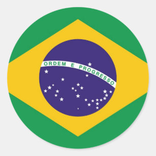 ブラジルバンデイラドブラジル国旗 ラウンドシール
