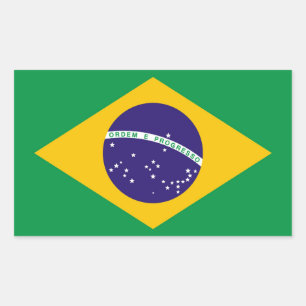 ブラジルバンデイラドブラジル国旗 長方形シール