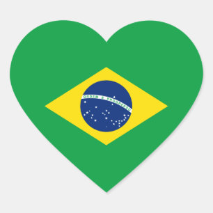 ブラジルフラグハートシール ハートシール