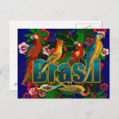 ブラジルフローラ熱帯鳥 ポストカード (正面/裏面)