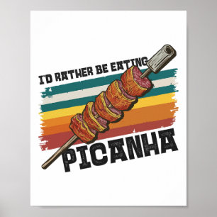 ブラジルフードラバーデザインステーキバーベキューキュイジーヌPicanha ポスター