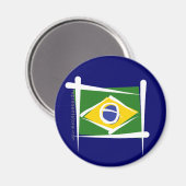 ブラジルブラシ国旗 マグネット (正面/裏面)