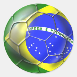 ブラジルブラジルのサンバのフットボールのブラジルの旗の球 ラウンドシール