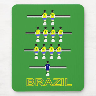 ブラジルブラジルのレトロの1970のテーブルのフットボールのfusball マウスパッド
