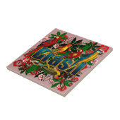 ブラジルブラジルの熱帯花の雨林の鳥の芸術 タイル (側面)