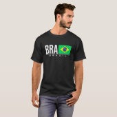 ブラジルブラジル国旗ブラジル国コードブラスポール Tシャツ (正面フル)