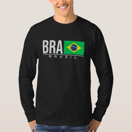 ブラジルブラジル国旗ブラジル国コードブラスポール Tシャツ (正面)