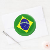 ブラジルブラジル国旗6個 ラウンドシール (封筒)
