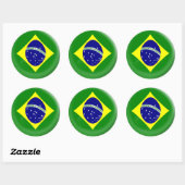 ブラジルブラジル国旗6個 ラウンドシール (シート)