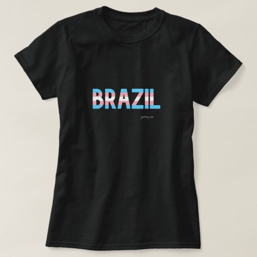 ブラジルプライドトランスジェンダー国旗 Tシャツ (デザイン正面)