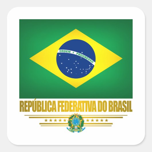 「ブラジルプライド」 スクエアシール (正面)
