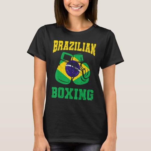 ブラジルボクシンググローブブラジルプライドメンズウーメン Tシャツ (正面)