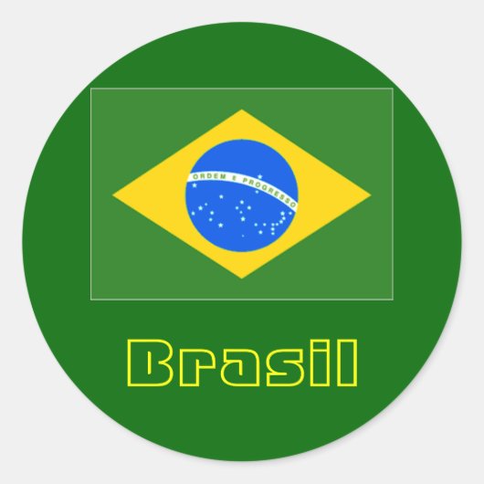 ブラジルラウンドステッカー4 ラウンドシール (正面)