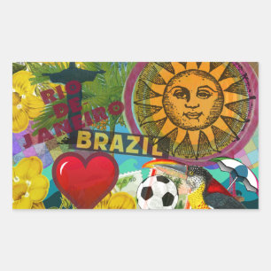 ブラジルリオデジャニエロサントラベルアーカラフルト 長方形シール
