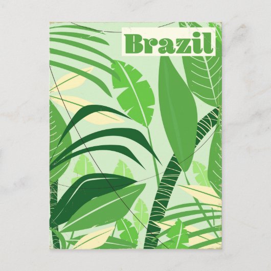 ブラジルレインフォレストヴィンテージスタイルバケーションプリント ポストカード (正面)