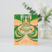 ブラジルレッドゴールデングリーンポストカードテンプレート ポストカード (スタンド正面)