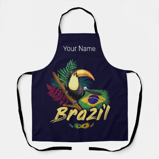 ブラジルヴィンテージトゥーカン国旗サンバマスク土産 エプロン (正面)