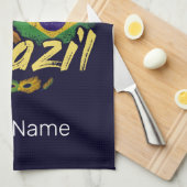 ブラジルヴィンテージトゥーカン国旗サンバマスク土産 キッチンタオル (四つ折り)