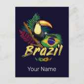 ブラジルヴィンテージトゥーカン国旗サンバマスク土産 シーズンポストカード (正面)
